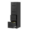 Modern 4 Drawer Metal Vertical Filing Cabinets With Lock For Home Office, Steel Construction, Letter / Legal / A4 / F4 Size - Brushed Nickel - Image 4