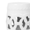 Elegant Glazed Ceramic Drum Stool Indoor / Outdoor Side Table Accent Garden Stool - White - Image 13
