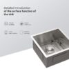 13" Undermount Stainless Steel Kitchen Sink 16 Gauge 9" Deep Single Bowl Basin - Brushed Nickel - Image 7