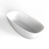 Soaking Bathtub, Freestanding, Solid Surface - Matte White - Image 6
