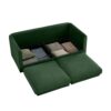 2 Seater Sofa With Storage Seat And Cylindrical Backrest Modern Fabric Loveseat - Green - Image 16