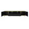 Modern TV Stand For TVs Up To 80", Entertainment Center With 2 Shelves And LED Lights, TV Storage Cabinet With 2 Drawers, 2 Cabinets And Metal Legs For Living Room - Black - Image 12