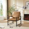Retro Leisure Accent Chair With Extra Soft Padding - Camel - Image 3