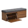 Shoe Storage Bench Entryway Shoe Cabinet Storage Ottoman With Padded Seat Cushion And Double Doors For Entryway, Hallway And Bedroom - Dark Gray - Image 16