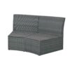 10 Piece Outdoor Sectional Half Round Patio Rattan Sofa Set, Wicker Conversation Furniture Set For Free Combination - Light Gray - Image 20