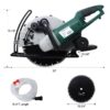 Portable Electric Corded Circular Concrete Saw 14" Wet / Dry Cutter 2600W Green Steel With Water Line & Guide Roller - Green - Image 3