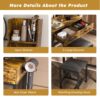 Makeup Vanity Table With LED Lights, 3 Color Options, Power Outlet - Brown - Image 9