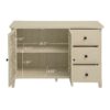 Hollowed Out Cabinet With 2 Door 3 Drawers, American Furniture, Suitable For Bedroom, Living Room, Study - Natural - Image 5