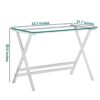 Transparent Glass Computer Desk With Rounded Edges, Tempered Glass Laptop Table - Clear - Image 3