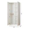 Viviane - Contemporary Wood Closet With Hanging Bars And 5 Shelves - White - Image 3