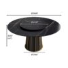 Modern Artificial Stone Round Metal Iron Base Dining Table, Can Accommodate 8 People Artificial Stone Turntable (Not Including Chairs) - Black - Image 9