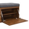 Shoe Storage Bench Entryway Shoe Cabinet Storage Ottoman With Padded Seat Cushion And Double Doors For Entryway, Hallway And Bedroom - Dark Gray - Image 20