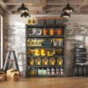 Industrial Heavy Duty 6 Tier Metal Garage Shelving Unit For Storage, Adjustable - Brushed Nickel - Image 6