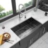 Farmhouse Sink 33" Stainless Steel Apron Front Kitchen Sink - Gunmetal Black - Image 4