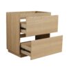 Modern Bathroom Vanity With Single Sink And Double Drawer, Freestanding Engineered Wood Cabinet - Oak - Image 22