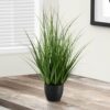 23" Tall, Artificial Plant, Grass, Indoor, Faux, Fake, Table, Greenery, Potted, Real Touch, Decorative - Green / Black - Image 4