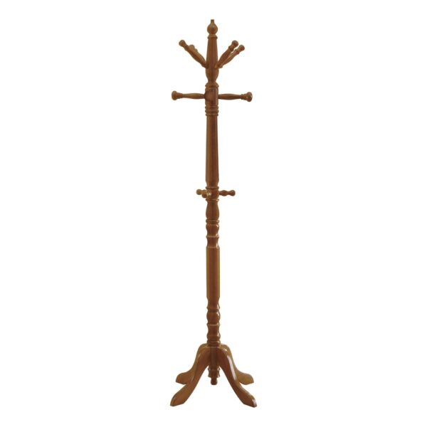 Free Standing Coat Rack 11 Hooks For Entryway - Oak