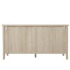 4 Door Sideboard, Carved Sideboard Buffet Cabinet With Storage, Modern Coffee Bar Cabinet With Adjustable Shelf For Living Room, Dining Room, Kitchen - Natural - Image 9