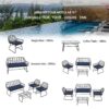 Elegant Wicker Patio Furniture Set With Glass Table And Removable Cushion For Easy Cleaning - Blue - Image 7