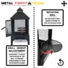 Heavy Duty Garden Metal Outdoor Heating Furnace Fire Pit With Rotating Tray - Black - Image 7