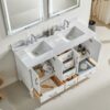 Freestanding Double Bathroom Vanity With Extra Black Handles - White - Image 6