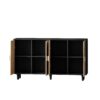 Elegant 4 Door Rattan Decorative Storage Cabinet, Functional And Stylish, 62.20" - Black - Image 7