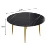 Modern Man-Made Stone Round Metal Dining Table, Position For 6 People - Gold / Black - Image 10