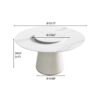 Modern Artificial Stone Round Plywood Base Dining Table, Can Accommodate 6 People, Artificial Stone Turntable (Not Including Chairs) - White / Beige - Image 6