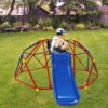 Innovative Dome Climber With Slide And Climbing Stones - Blue / Red - Image 2
