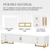 TV Stand, Entertainment Center TV Media Console Table, Modern TV Stand With Storage, TV Console Cabinet Furniture For Living Room - White - Image 5