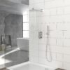 Modern Dual Shower Head System Wall Mounted Square Design With And Rough In Valve - Chrome - Image 2