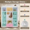 Hall Tree With Bench And 3 Hooks, Modern Entryway Storage Organizer Cabinet With 4 Doors, 1 Drawer And Adjustable Shelves For Hallway, Entryway, Living Room - White - Image 6
