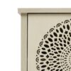 Hollow Carved 2 Door Accent Cabinet Sideboard Buffet Storage Cabinet With Adjustable Shelf For Entryway Living Room Bedroom - Natural - Image 18
