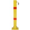 Square Parking Bollard Pole Barrier With Lock For Car Parking Protection And Home Garage Street Decor - Yellow - Image 2