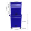 6 Drawer Lockable Tool Cabinet On Wheelsб Steel Rolling Tool Chest With Detachable Toolbox, 2 In 1 Garage Workshop Storage Organizer With 4 Universal Casters - Blue - Image 3