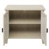 Hollow Carved 2 Door Accent Cabinet Sideboard Buffet Storage Cabinet With Adjustable Shelf For Entryway Living Room Bedroom - Natural - Image 13