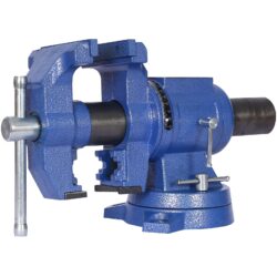 Heavy Duty 5" Multi Jaw Rotating Bench Vise With 360 Degree Swivel Base And Head - Blue