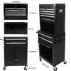 6 Drawer Lockable Tool Cabinet On Wheels Steel Rolling Tool Chest With Detachable Toolbox, 2 In 1 Garage Workshop Storage Organizer With 4 Universal Casters - Black - Image 10