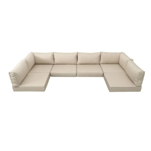 Outdoor Deep Seat Cushion Set For Patio Furniture, Polyester Replacement Pads - Beige