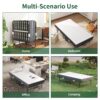 Twin Folding Bed With Memory Foam Mattress Portable Rollaway Bed Sturdy Metal Frame - Brushed Nickel - Image 5