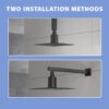 Ultra Thin 8" Square Rain Shower Head 304 Stainless Steel, Wall / Ceiling Mounted - Black - Image 10