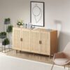 Elegant And Functional Rattan Decorative Storage Cabinet With 4 Doors - Natural - Image 6