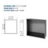 17" X 15" Stainless Steel Shower Niche With Corrosion Resistant Finish - Gunmetal Black - Image 3