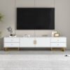 TV Stand, Entertainment Center TV Media Console Table, Modern TV Stand With Storage, TV Console Cabinet Furniture For Living Room - White - Image 4