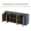 Modern 64" Wavy TV Cabinet With LED Lights - Black - Image 3