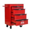 Rolling Metal Tool Chest With 4 Drawers, 20" Steel Storage Cabinet With Ball Bearing Slides - Red / Black - Image 10