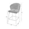 Modern Jacquard Counter Height Bar Stools (Set of 2) With Metal Footrest - White - Image 2