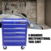 5 Drawers Multifunctional Tool Cart With Wheels - Blue - Image 2