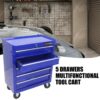 5 Drawers Multifunctional Tool Cart With Wheels - Blue - Image 10