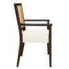 Mid Century Modern Arm Dining Chair (Set of 2) With Rattan Backrest - Beige / Dark Brown - Image 6